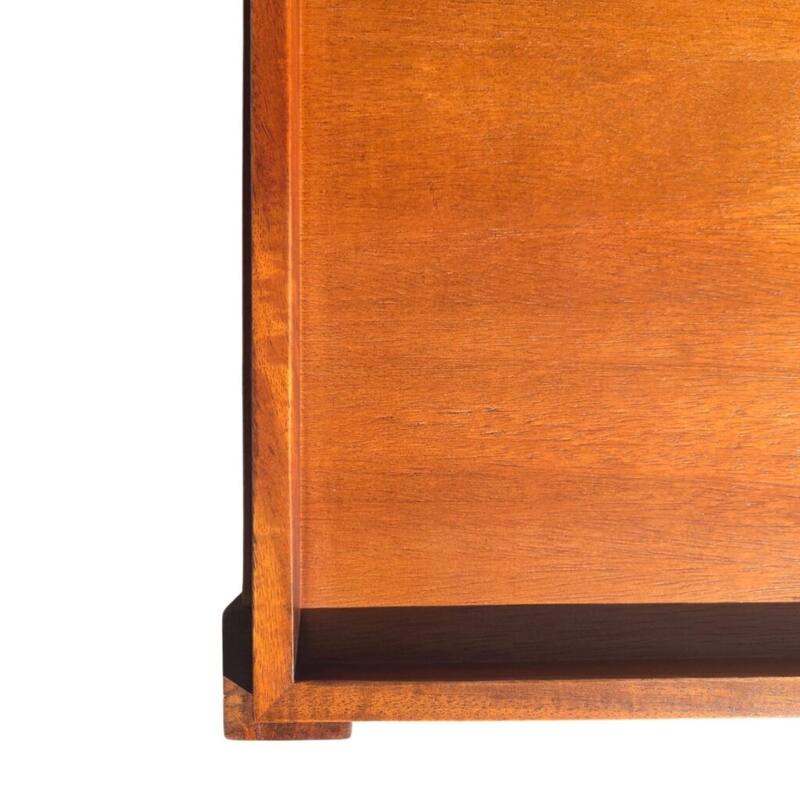 Carolina Chair & Table Scallop Coffee Table - Rectangular Mango Wood Side Table - Decorative Edge and Lower Shelf