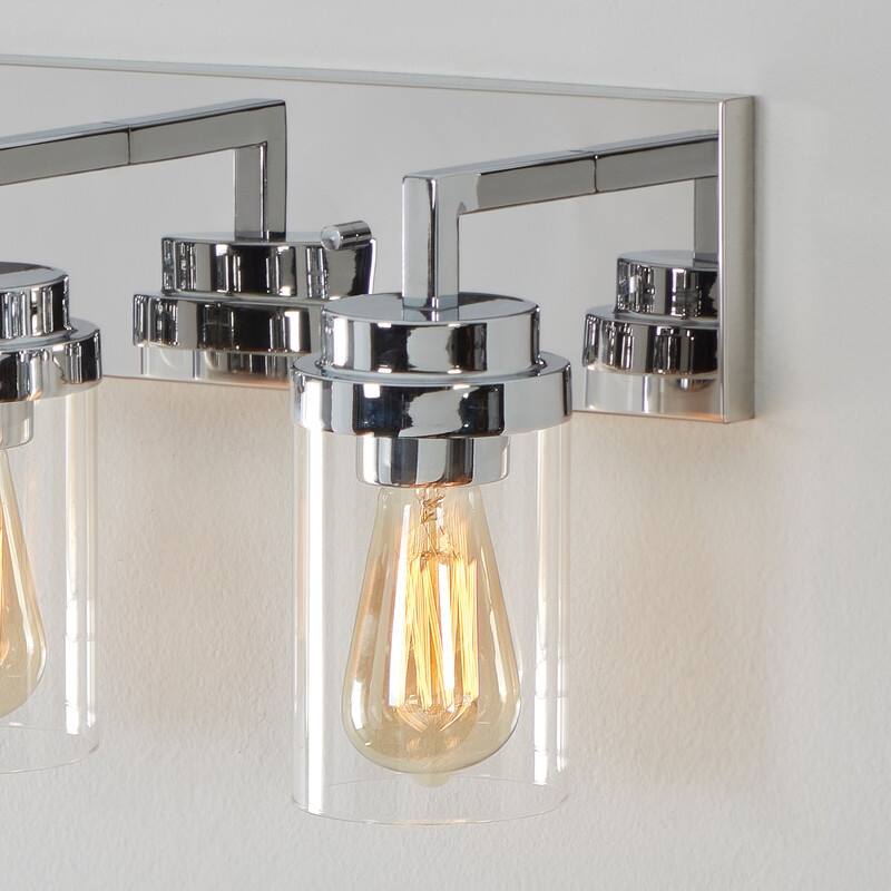 KAWOTI 4 Light Bathroom Vanity Light with Clear Glass Shade On Sale