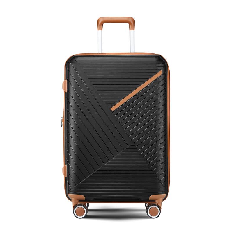 14/20/24/28 4-Piece Modern Luggage Sets, Expandable Luggage with Swivel Wheels and TSA Lock, for Boarding Travel, Black