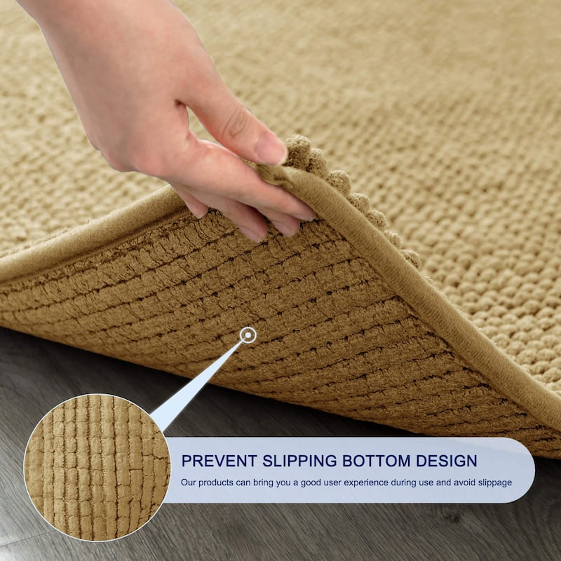 Subrtex Chenille Soft Rugs Super Water Absorbing Shower Mats