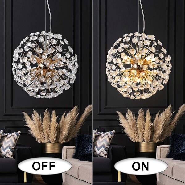 Starsky 8-Light Modern Glam Crystal Firework Sputnik Ceiling Light