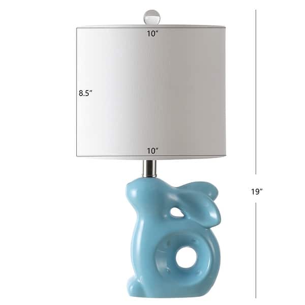 dimension image slide 4 of 7, SAFAVIEH Kids Lighting 19" Ruby Rabbit Lamp - 10.3"x10"x19"