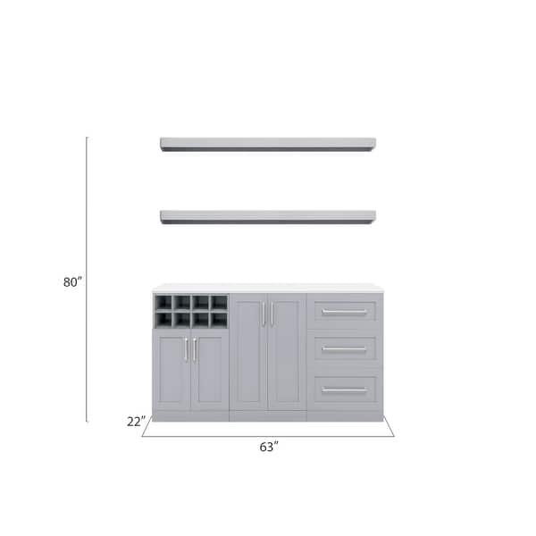 NewAge Products Home Bar 63-in x 80-in Brown Rectangle Bar Cabinet