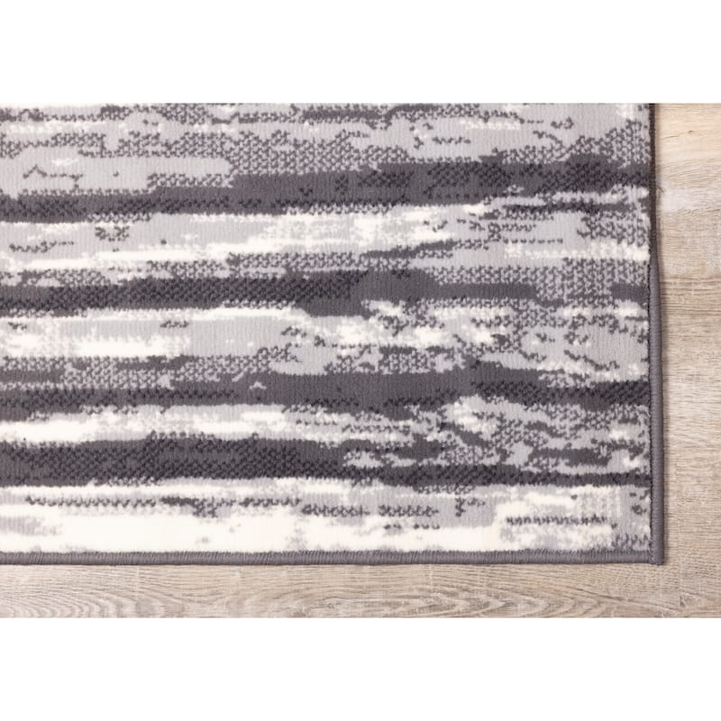Florence Collection - Cream/Grey Modern Contemporary Rug - 4'7" x 6'7"