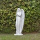 Alpine Corporation 47" Tall Indoor/Outdoor Praying Angel Statue Yard Art Decoration, Light Gray