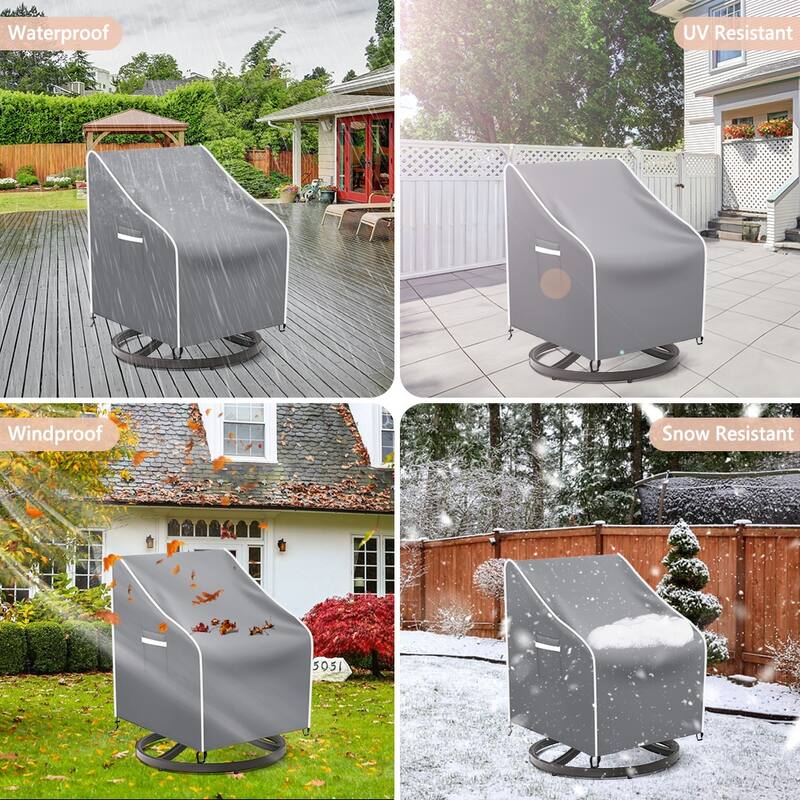 2 Pack Outdoor Swivel Lounge Chair Cover, Waterproof Patio Chair Covers