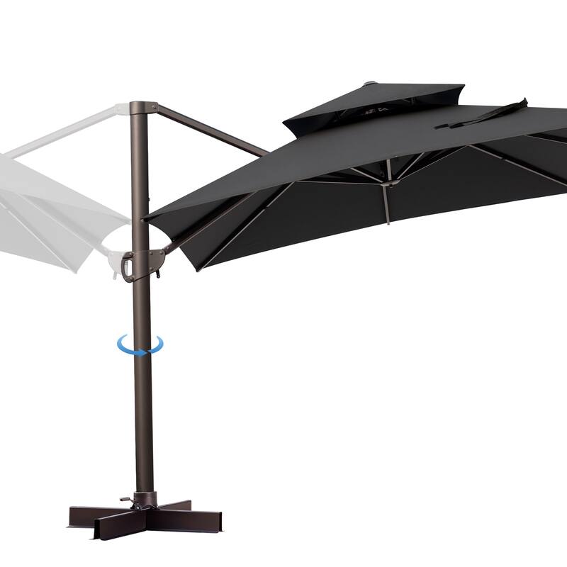 VredHom Patio Cantilever Offset Umbrella 360 degrees Rotation