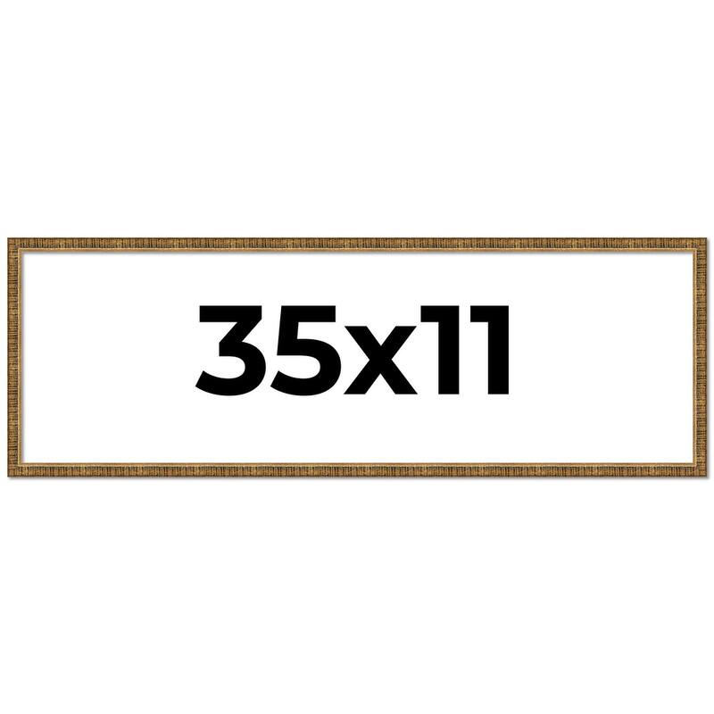35x11 Frame Gold Solid Wood Picture Frame - Complete Modern Photo