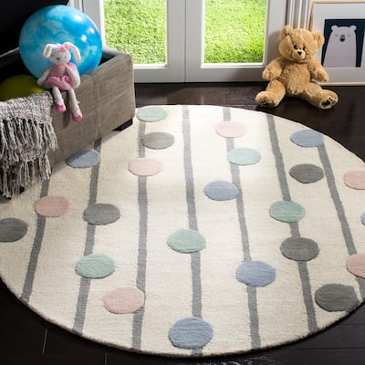 SAFAVIEH Handmade Kids Ganka Dotted Stripe Wool Rug