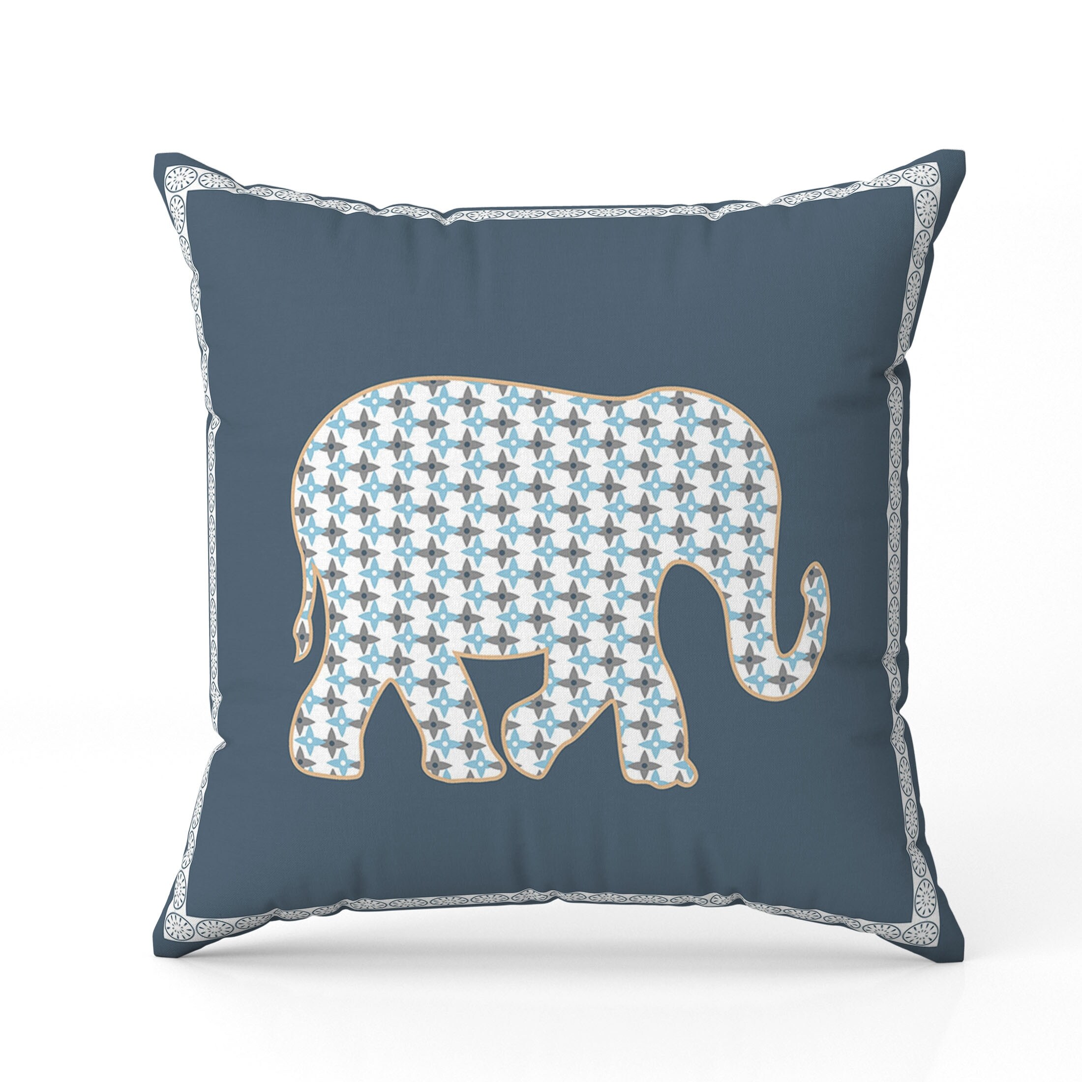 Light Elephant Throw Pillow26x26 Faux Suede