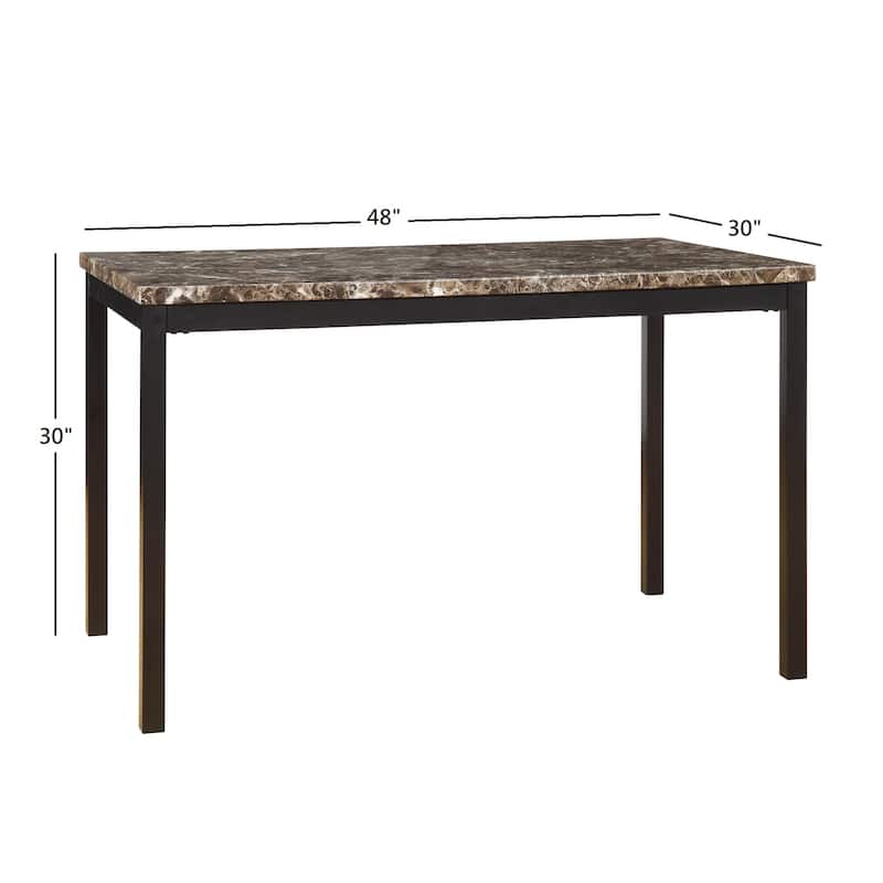 Darcy Faux Marble Top Black Metal 5-piece Casual Dining Set by iNSPIRE Q Bold