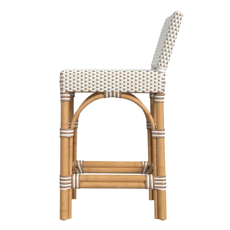 Amalfi 24.5 in. Seat Height Outdoor Counter Stool with Back