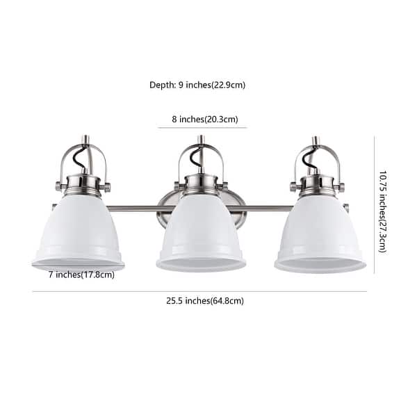 dimension image slide 12 of 14, JONATHAN Y Sydney Farmhouse Bohemian Iron LED Vanity