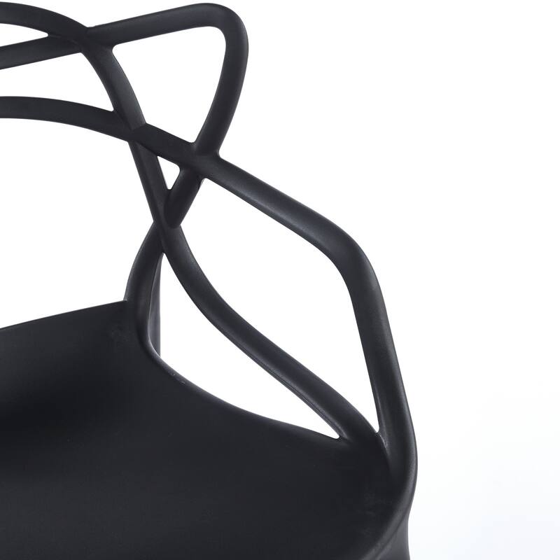 20.47" Plastic Stackable Dining Chair, Set of 4