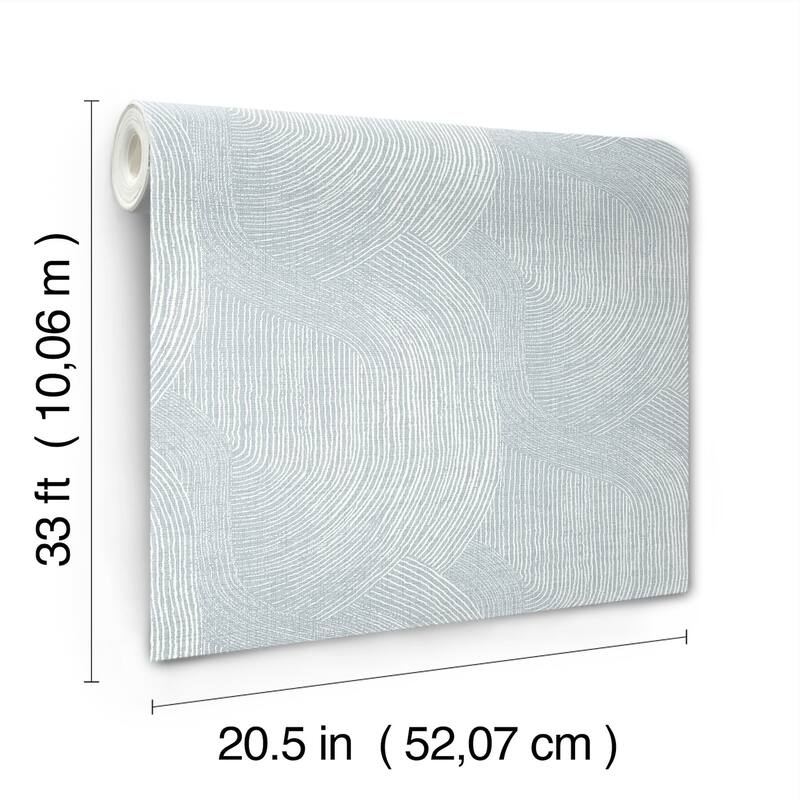 A-Street Prints Folly Light Blue Zen Swirls Wallpaper