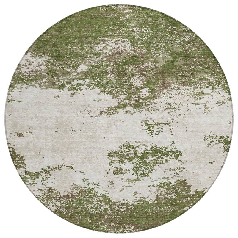 Machine Washable Indoor/ Outdoor Abstract Pixels Chantille Rug