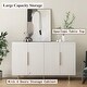 preview thumbnail 12 of 16, Black Modern Buffet Cabinet with Storage, Fluted Sideboard Large Buffet with Adjustable Shelves, Credenza, Accent Cabinet