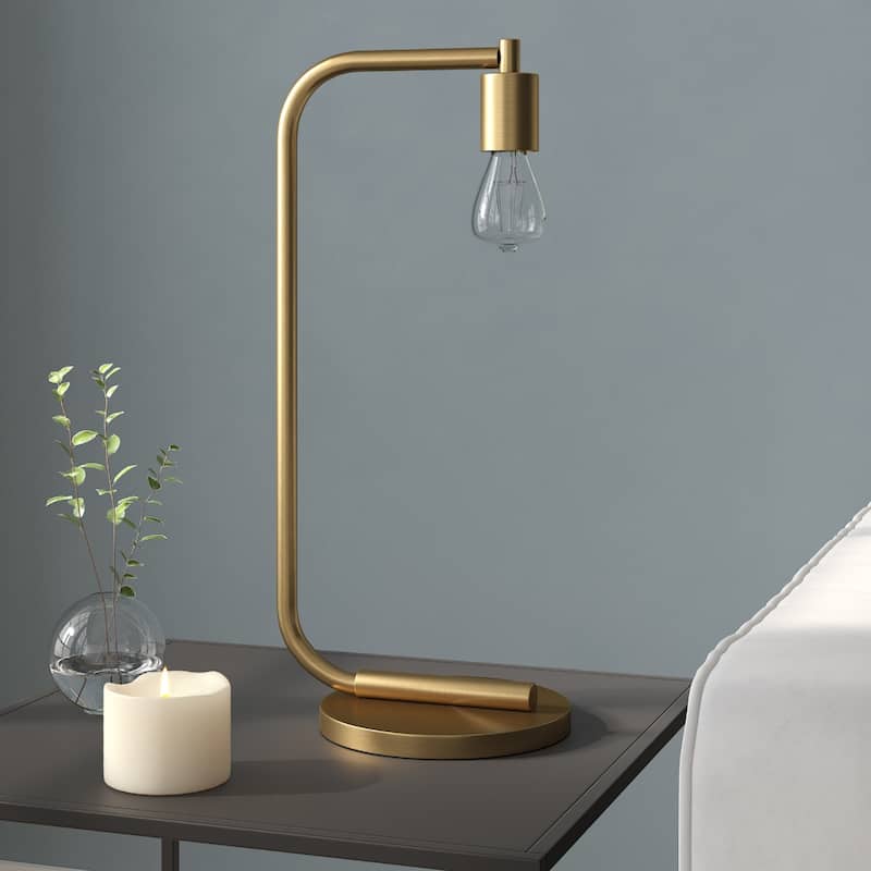 Modern 20-Inch Table Lamp Metal Desk Light with Integrated LED