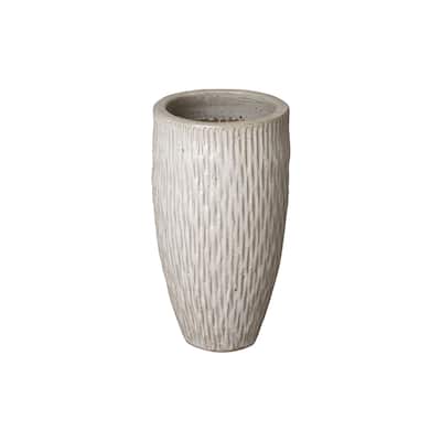Tall Round Textured Pot