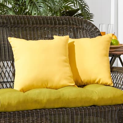 Sunbeam Yellow Outdoor 17-in. Square Accent Pillows (Set of 2) by Greendale Home Fashions