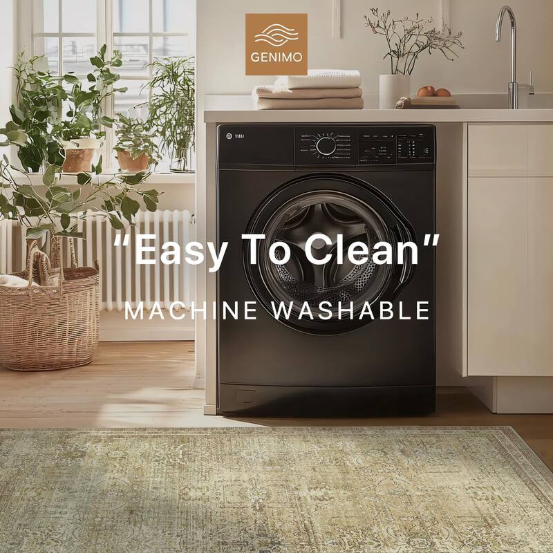Mcow Low Pile Machine Washable Non-Slip Area Rug - 2'X10'