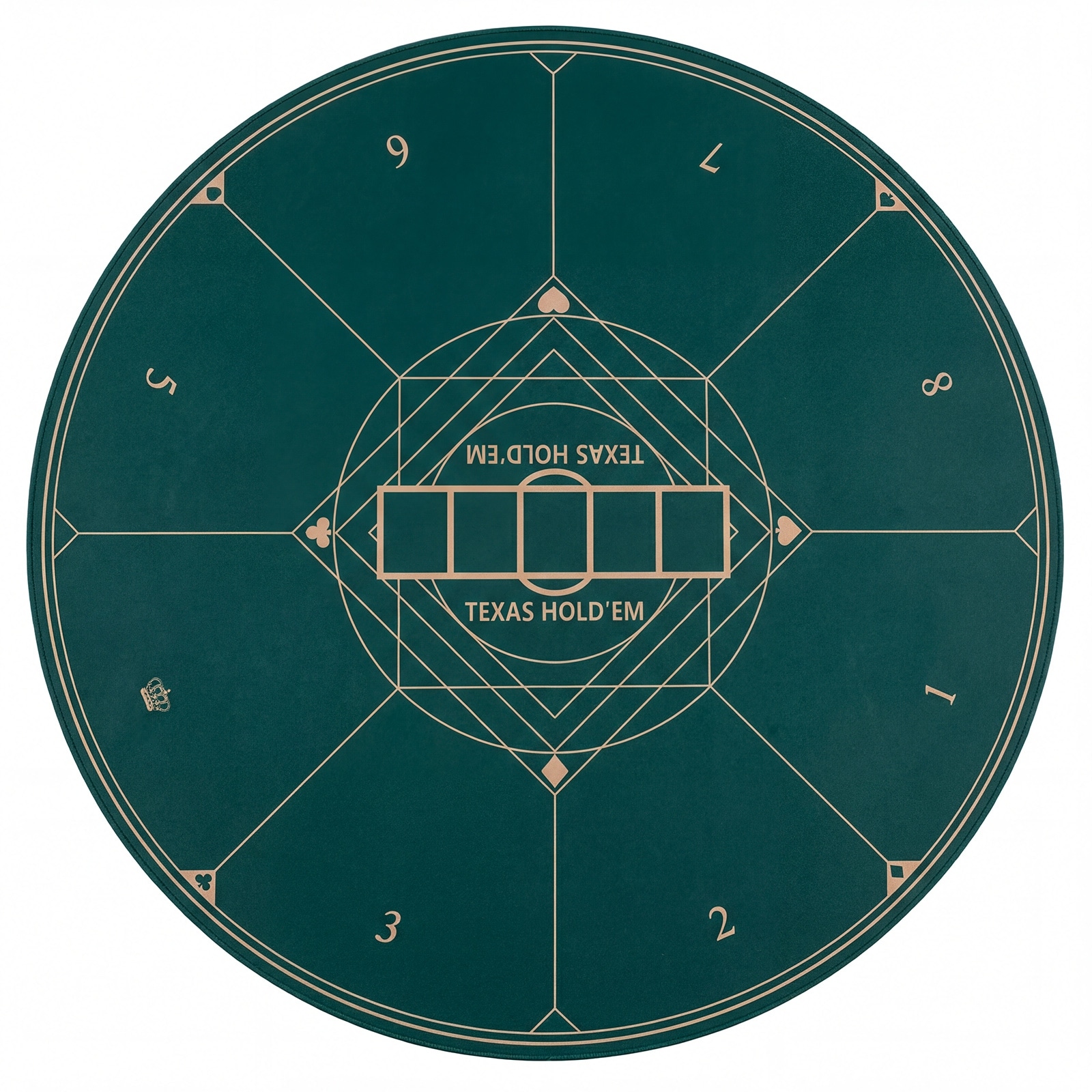 Gymax Round Poker Mat for Texas Hold'em 40'' 3 mm Rubber Foam for - Green