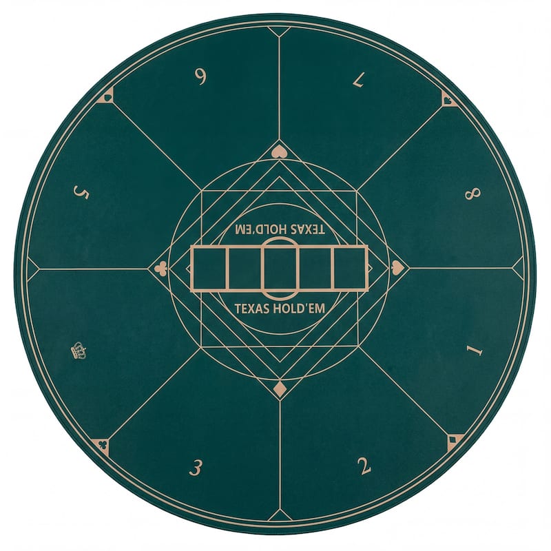 Gymax Round Poker Mat for Texas Hold'em 40'' 3 mm Rubber Foam for - Green - Green