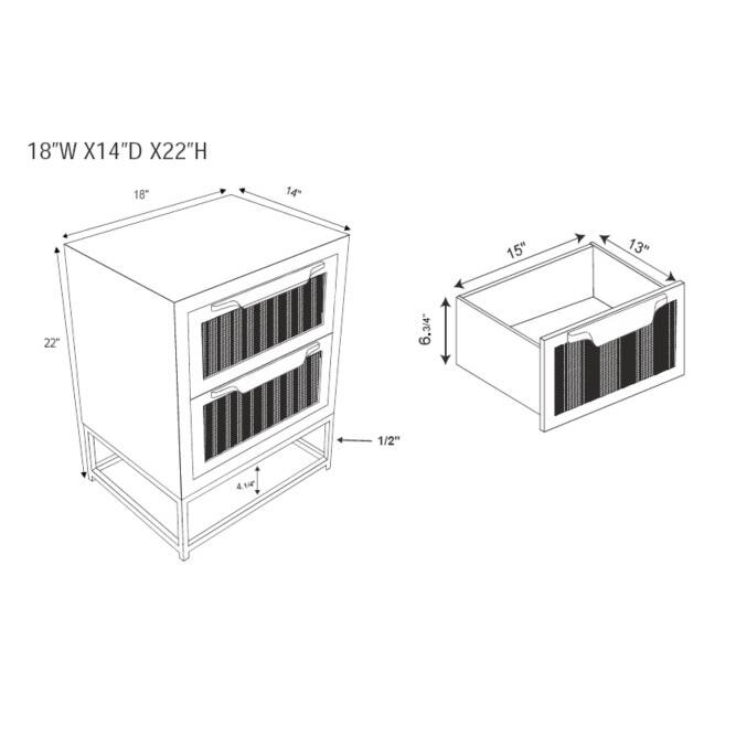 Linon Spence Two Drawer Cabinet