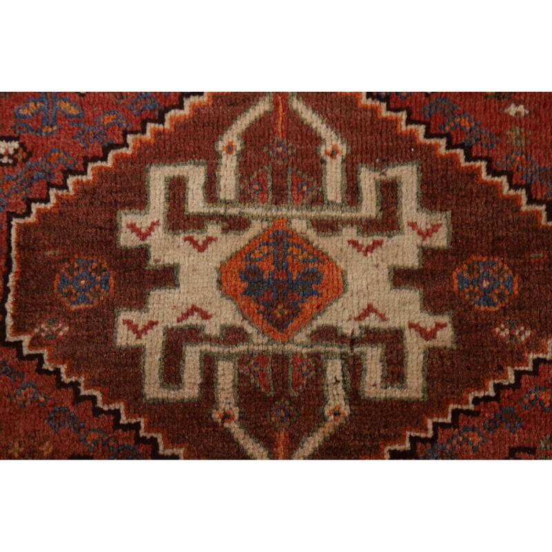 Hand Knotted Oriental 100% Wool Carpet Traditional Tribal Red Abadeh Area Rug - 5' 0'' X 3' 7''