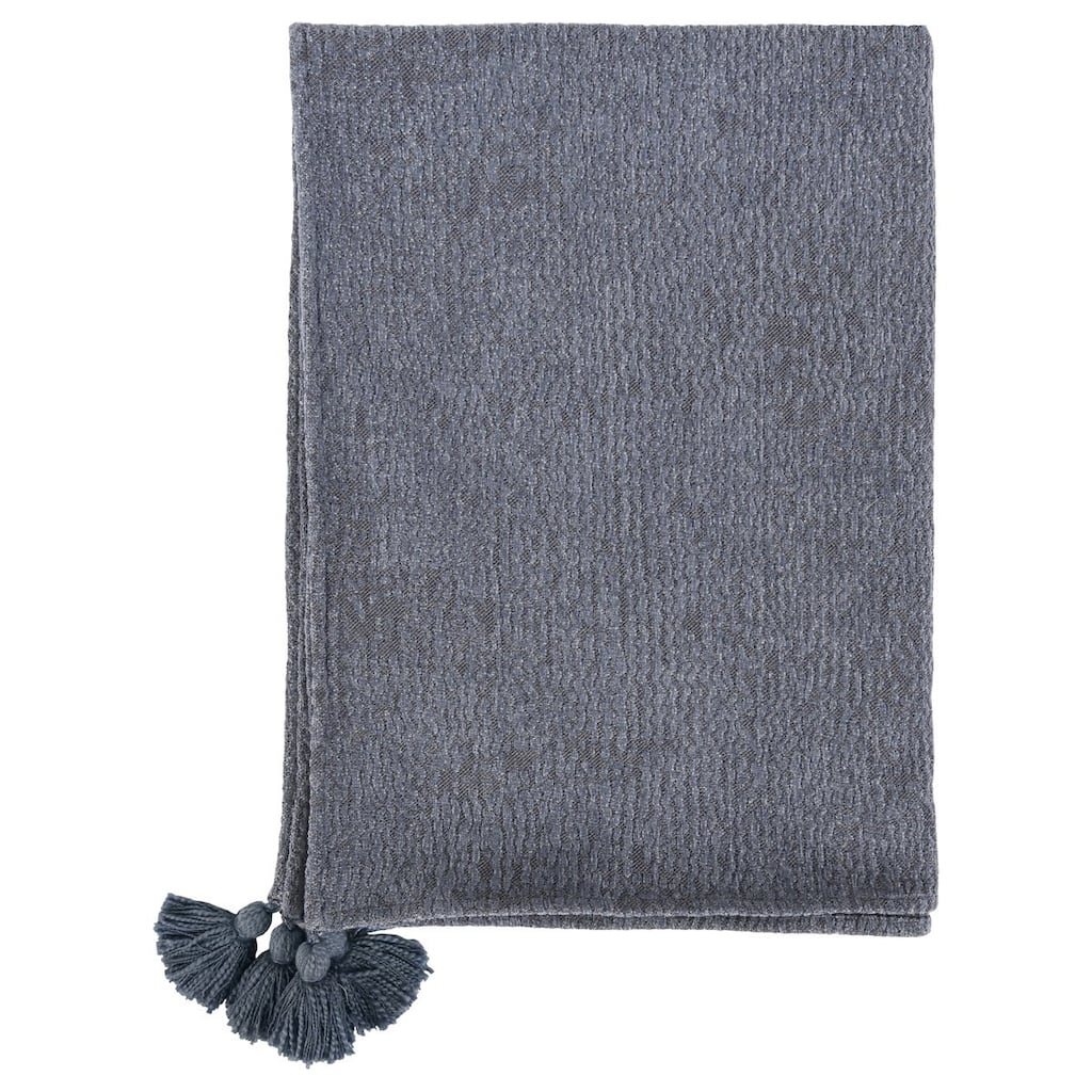 Misty 100% Cotton 50"x70" Throw Blanket in Blue by Kosas Home