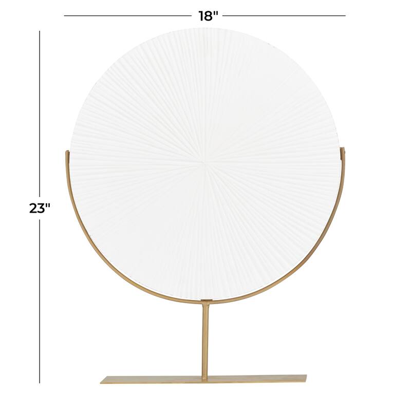 CosmoLiving by Cosmopolitan Gold, Black or White Wood Carved Starburst Decorative Sculpture with Stand