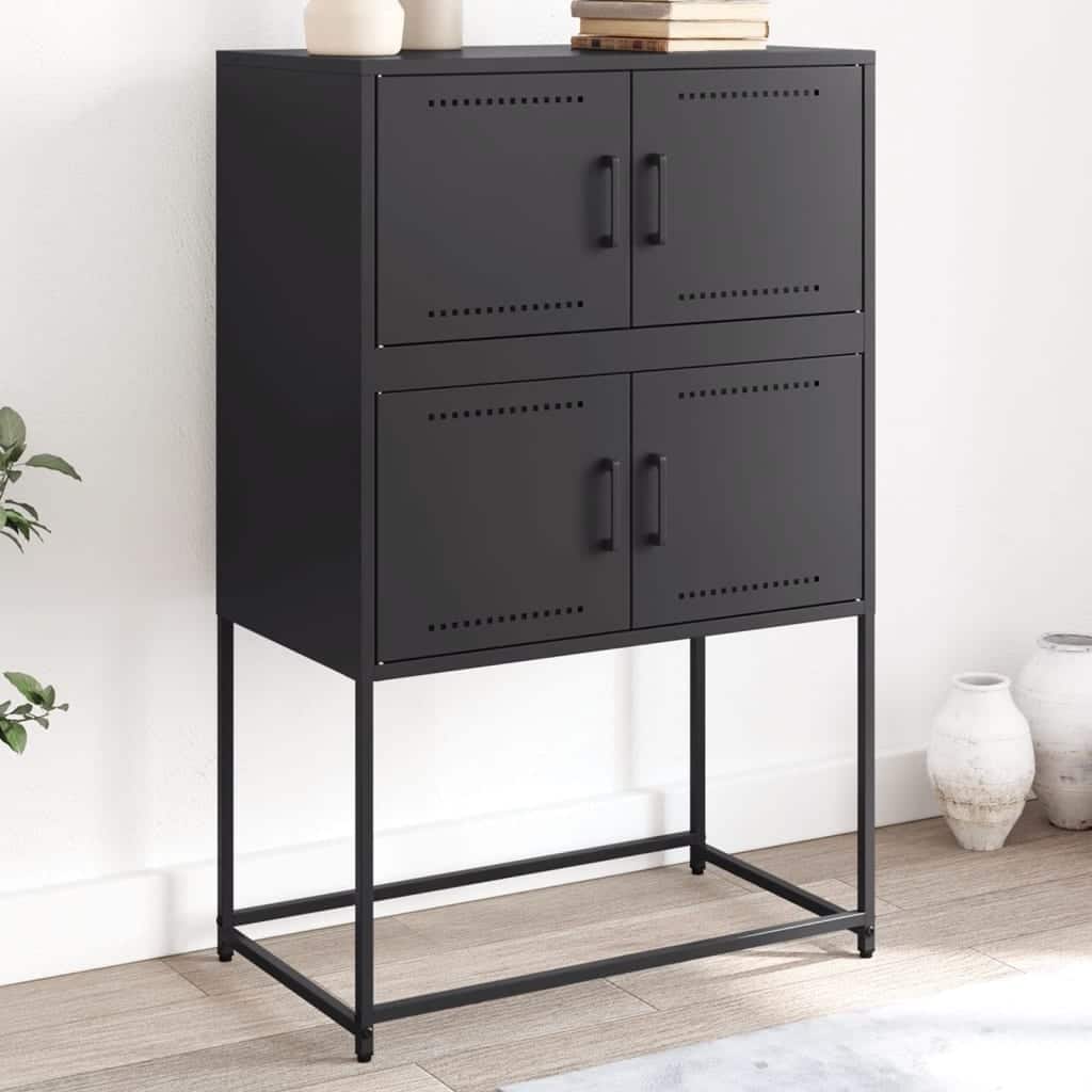 vidaXL Sideboard Storage Cabinet Cupboard Highboard Living Room Furniture Steel - 15.2 x 27.0 x 42.1