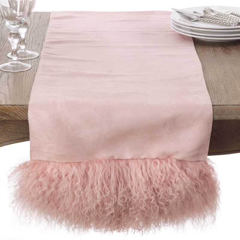 Mongolian Lamb Fur Table Runner