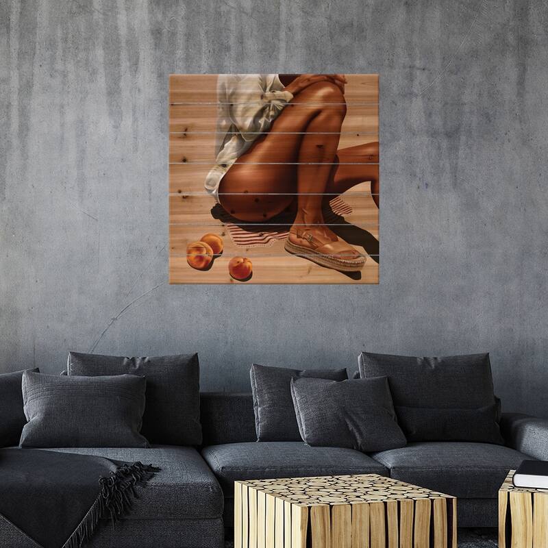 Peachy Summer Print On Wood by Teodora Jelenic - Multi-Color