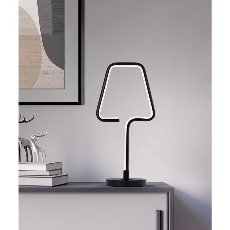 THE LAMP 21.5"H Dimmable LED Tube Table Lamp - Black
