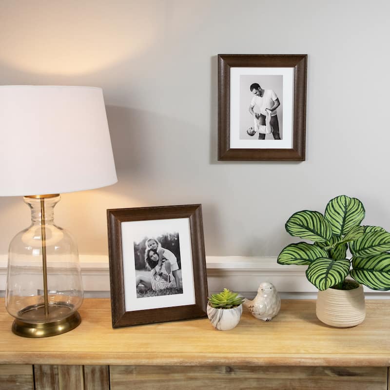 Wooden Picture Frames for 8" x 10" Photo - Dark Brown - Set of 2