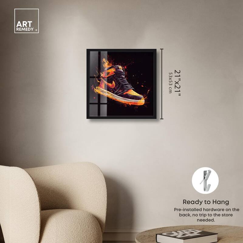 Jumpman on Fire II Shadowbox by Art Remedy