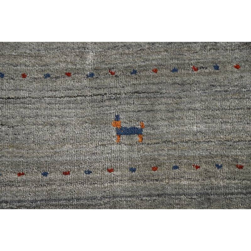 Tribal Gabbeh Oriental Area Rug Hand-Knotted Wool Carpet - 6'6"x 9'9"