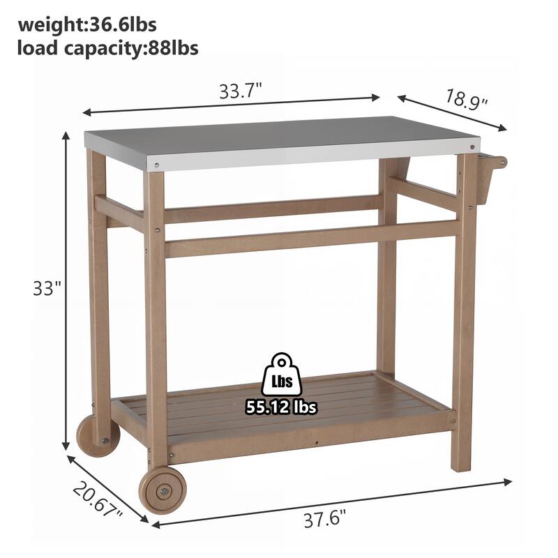 Multi-functional Outdoor Cart: Ideal for Pizza Ovens, Grilling, and Dining -RV carts