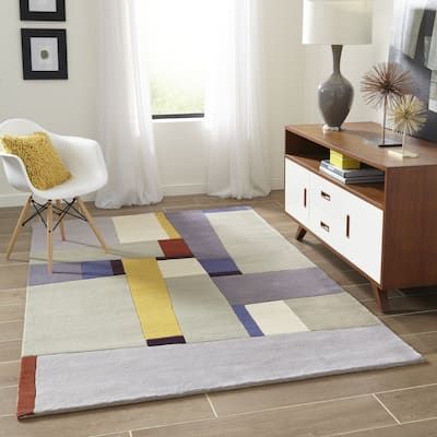 Momeni New Wave Hand Tufted New Zealand Wool Contemporary Abstract Area Rug