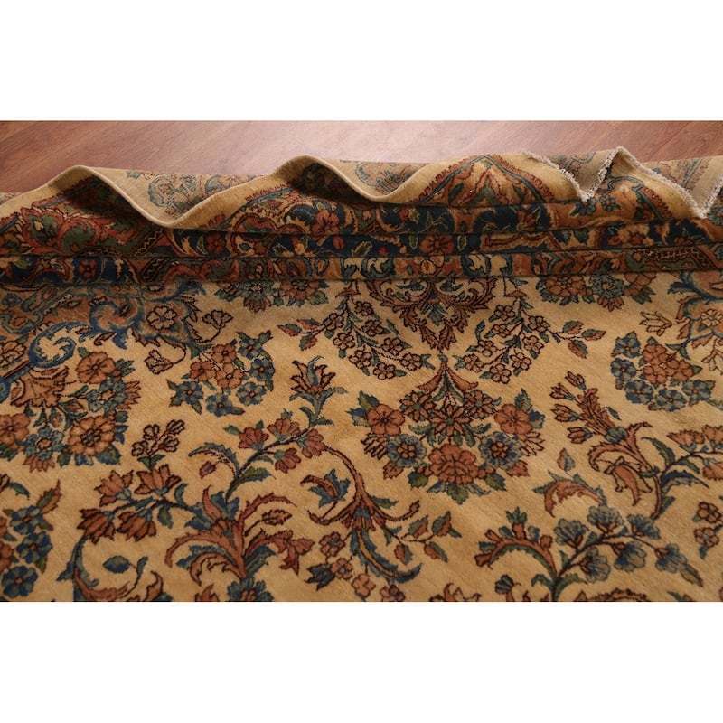 Pre-1900 Antique Kerman Persian Large Rug Handmade Wool Carpet - 11'3"x 20'3"