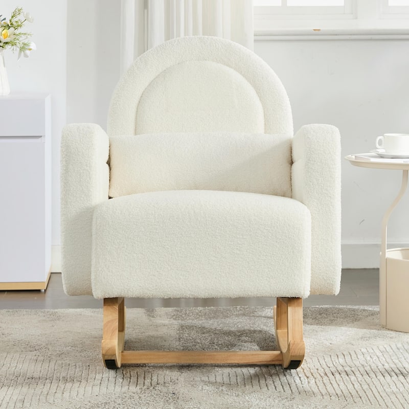 ​Plush Rocking Chair - Soft Teddy Velvet Upholstery