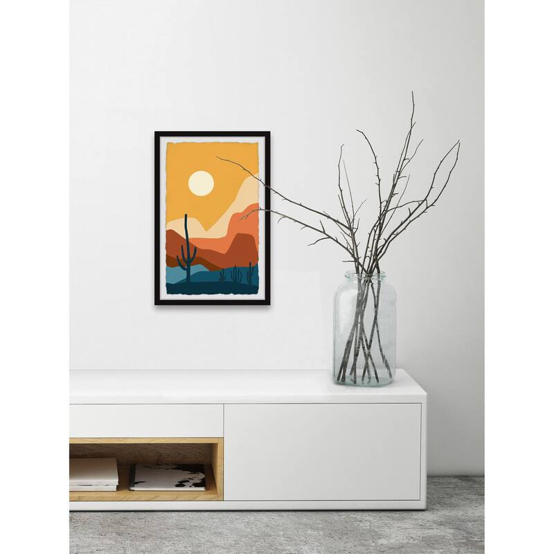 'Cactus Sunshine' Framed Painting Print