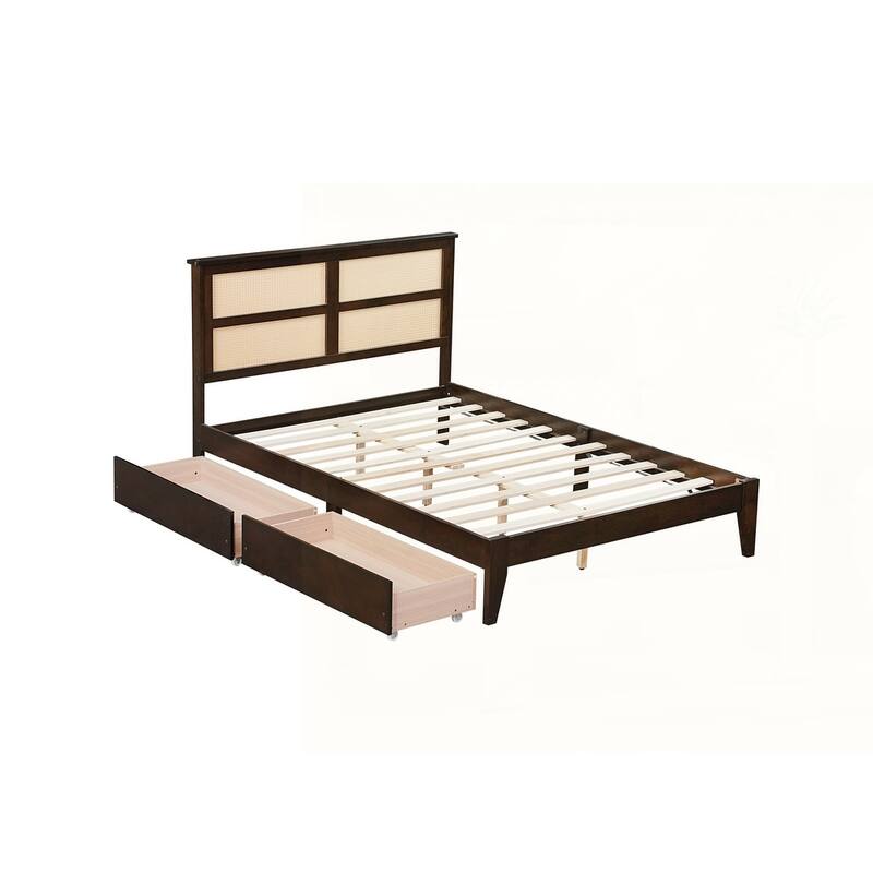 Rubber Wood Bed with Enhanced Support Salts and Feet