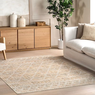 Nuloom Úna Lattice SplashGuard Machine Washable Area Rug
