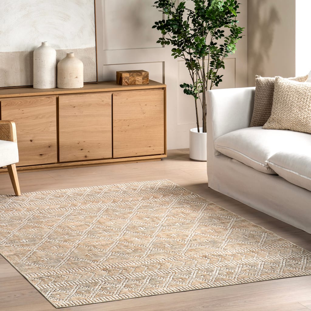 Nuloom Úna Lattice SplashGuard Machine Washable Area Rug
