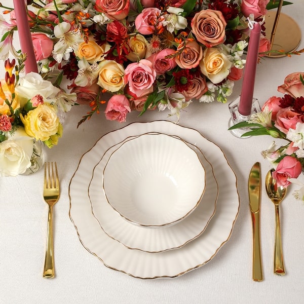 Christian Siriano Zinnia Porcelain Dinnerware Set - 12 Piece