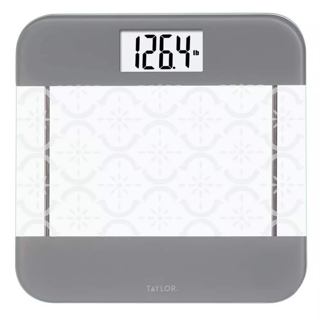 Taylor Digital Glass Body Composition Scale with Moroccan Frosted Design Clear/Gray