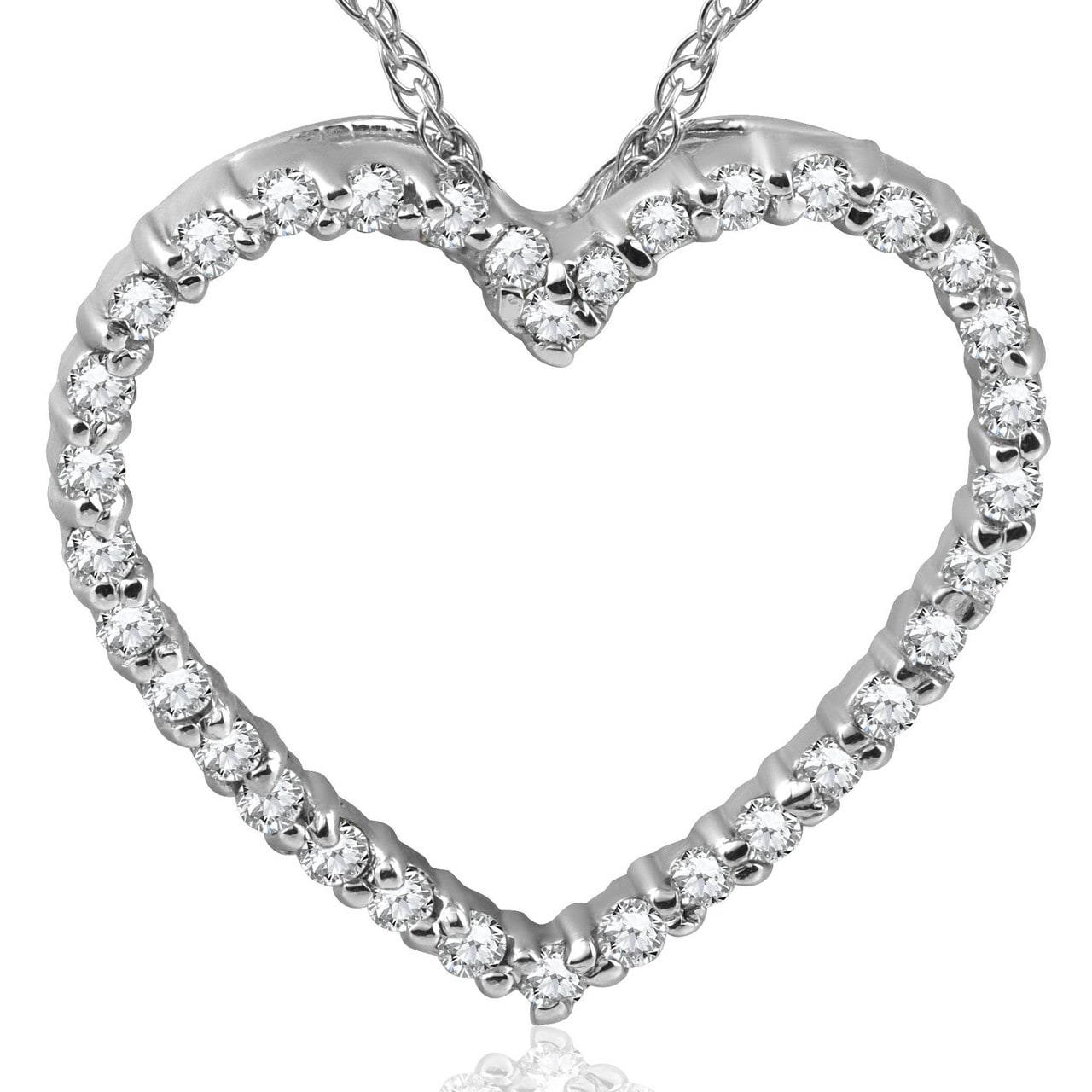 Bliss Diamond White Gold 1/2ct Diamond Heart Pendant Necklace