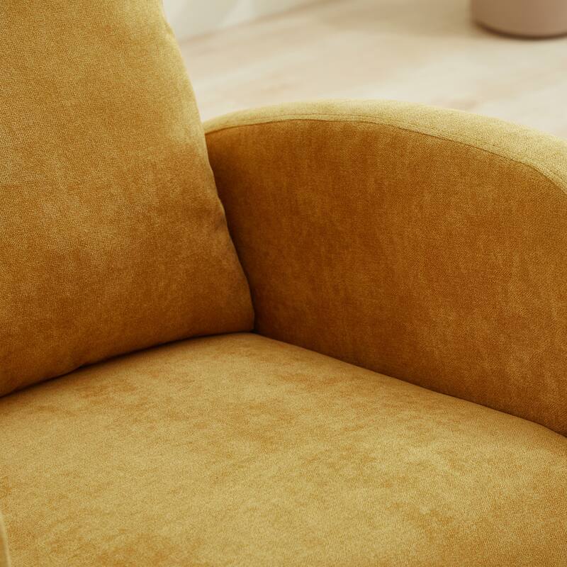 Upholstered Rocking Chair Nursery Chair with High Back and Side Pocket